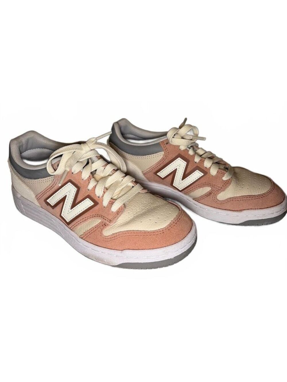 New Balance 480 Women's 7 Pink Cream Sneakers Retro Court Earthy Soft Clean Girl